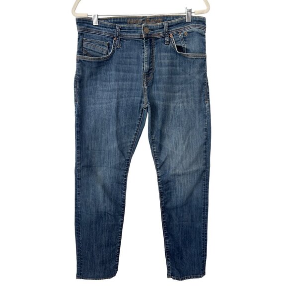 Mavi Zach Straight Leg Denim Jeans Size 34/32 Indigo Blue Cotton Streetwear - Picture 1 of 11